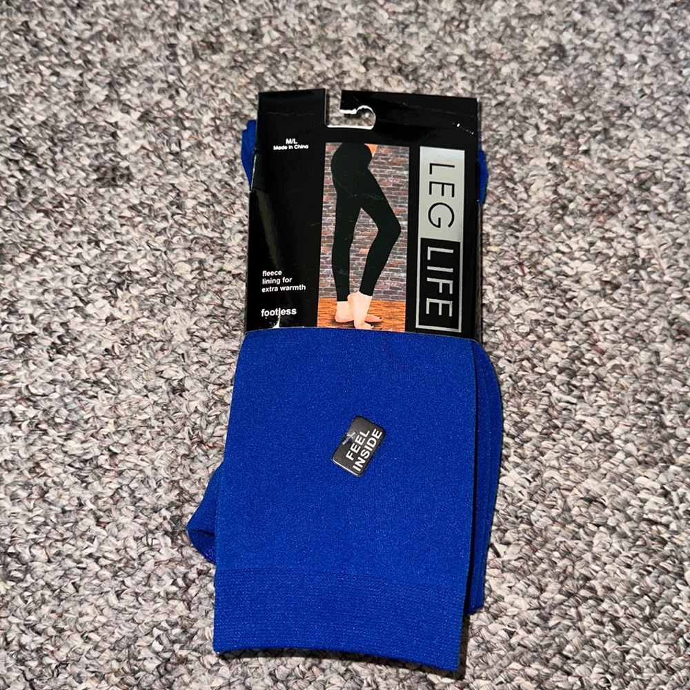 👙NWT Leg Life Women’s Fleece Lining Soft Blue Leggings